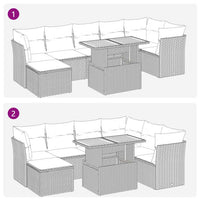 Thumbnail for 8-tlg. Garten-Sofagarnitur mit Kissen Beige Poly Rattan