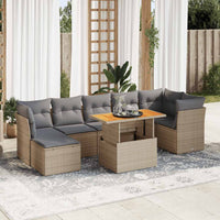 Thumbnail for 8-tlg. Garten-Sofagarnitur mit Kissen Beige Poly Rattan