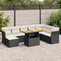 Thumbnail for 9-tlg. Garten-Sofagarnitur mit Kissen Schwarz Poly Rattan