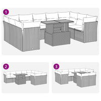 Thumbnail for 10-tlg. Garten-Sofagarnitur mit Kissen Beige Poly Rattan