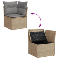 Thumbnail for 11-tlg. Garten-Sofagarnitur mit Kissen Beige Poly Rattan