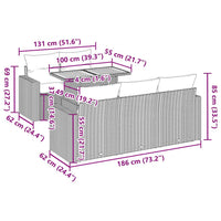 Thumbnail for 6-tlg. Garten-Sofagarnitur mit Kissen Beige Poly Rattan