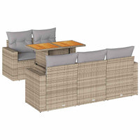 Thumbnail for 6-tlg. Garten-Sofagarnitur mit Kissen Beige Poly Rattan