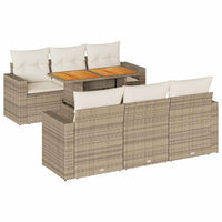 Thumbnail for 7-tlg. Garten-Sofagarnitur mit Kissen Beige Poly Rattan