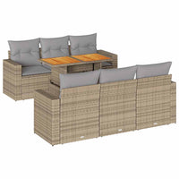 Thumbnail for 7-tlg. Garten-Sofagarnitur mit Kissen Beige Poly Rattan