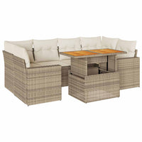 Thumbnail for 7-tlg. Garten-Sofagarnitur mit Kissen Beige Poly Rattan