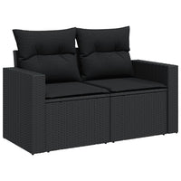 Thumbnail for 8-tlg. Garten-Sofagarnitur mit Kissen Schwarz Poly Rattan