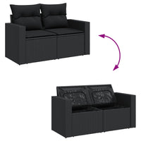 Thumbnail for 8-tlg. Garten-Sofagarnitur mit Kissen Schwarz Poly Rattan