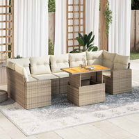 Thumbnail for 8-tlg. Garten-Sofagarnitur mit Kissen Beige Poly Rattan
