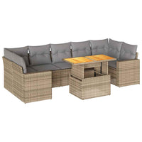 Thumbnail for 8-tlg. Garten-Sofagarnitur mit Kissen Beige Poly Rattan