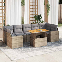Thumbnail for 8-tlg. Garten-Sofagarnitur mit Kissen Beige Poly Rattan