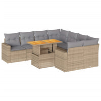 Thumbnail for 9-tlg. Garten-Sofagarnitur mit Kissen Beige Poly Rattan