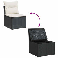Thumbnail for 6-tlg. Garten-Sofagarnitur mit Kissen Schwarz Poly Rattan