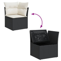 Thumbnail for 6-tlg. Garten-Sofagarnitur mit Kissen Schwarz Poly Rattan