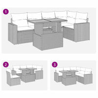Thumbnail for 6-tlg. Garten-Sofagarnitur mit Kissen Beige Poly Rattan
