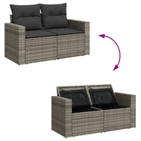 Thumbnail for 6-tlg. Garten-Sofagarnitur mit Kissen Grau Poly Rattan