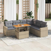 Thumbnail for 7-tlg. Garten-Sofagarnitur mit Kissen Beige Poly Rattan
