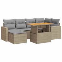 Thumbnail for 7-tlg. Garten-Sofagarnitur mit Kissen Beige Poly Rattan