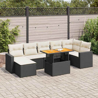 Thumbnail for 8-tlg. Garten-Sofagarnitur mit Kissen Schwarz Poly Rattan