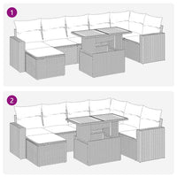 Thumbnail for 8-tlg. Garten-Sofagarnitur mit Kissen Beige Poly Rattan