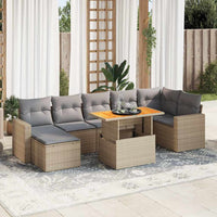 Thumbnail for 8-tlg. Garten-Sofagarnitur mit Kissen Beige Poly Rattan