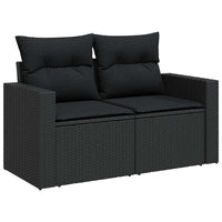 Thumbnail for 9-tlg. Garten-Sofagarnitur mit Kissen Schwarz Poly Rattan