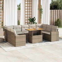 Thumbnail for 10-tlg. Garten-Sofagarnitur mit Kissen Beige Poly Rattan