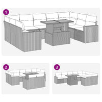 Thumbnail for 10-tlg. Garten-Sofagarnitur mit Kissen Beige Poly Rattan
