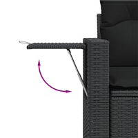 Thumbnail for 5-tlg. Garten-Sofagarnitur mit Kissen Schwarz Poly Rattan