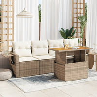 Thumbnail for 5-tlg. Garten-Sofagarnitur mit Kissen Beige Poly Rattan