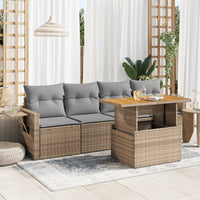 Thumbnail for 5-tlg. Garten-Sofagarnitur mit Kissen Beige Poly Rattan