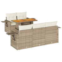 Thumbnail for 6-tlg. Garten-Sofagarnitur mit Kissen Beige Poly Rattan