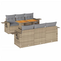 Thumbnail for 7-tlg. Garten-Sofagarnitur mit Kissen Beige Poly Rattan