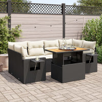 Thumbnail for 7-tlg. Garten-Sofagarnitur mit Kissen Schwarz Poly Rattan