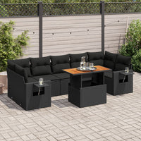 Thumbnail for 8-tlg. Garten-Sofagarnitur mit Kissen Schwarz Poly Rattan