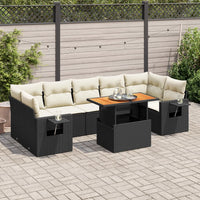 Thumbnail for 8-tlg. Garten-Sofagarnitur mit Kissen Schwarz Poly Rattan