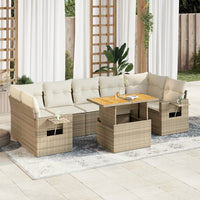 Thumbnail for 8-tlg. Garten-Sofagarnitur mit Kissen Beige Poly Rattan