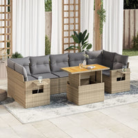Thumbnail for 8-tlg. Garten-Sofagarnitur mit Kissen Beige Poly Rattan