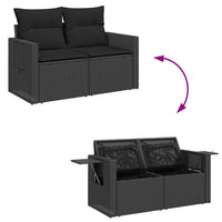 Thumbnail for 6-tlg. Garten-Sofagarnitur mit Kissen Schwarz Poly Rattan