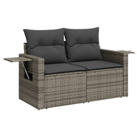Thumbnail for 5-tlg. Garten-Sofagarnitur mit Kissen Grau Poly Rattan