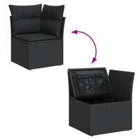Thumbnail for 9-tlg. Garten-Sofagarnitur mit Kissen Schwarz Poly Rattan