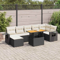 Thumbnail for 8-tlg. Garten-Sofagarnitur mit Kissen Schwarz Poly Rattan