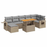Thumbnail for 8-tlg. Garten-Sofagarnitur mit Kissen Beige Poly Rattan