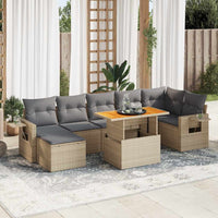Thumbnail for 8-tlg. Garten-Sofagarnitur mit Kissen Beige Poly Rattan
