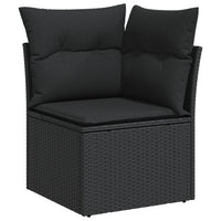 Thumbnail for 10-tlg. Garten-Sofagarnitur mit Kissen Schwarz Poly Rattan