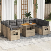 Thumbnail for 10-tlg. Garten-Sofagarnitur mit Kissen Beige Poly Rattan