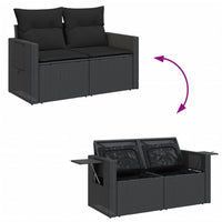 Thumbnail for 11-tlg. Garten-Sofagarnitur mit Kissen Schwarz Poly Rattan