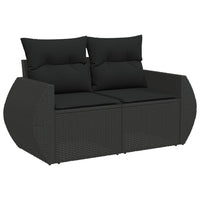 Thumbnail for 5-tlg. Garten-Sofagarnitur mit Kissen Schwarz Poly Rattan