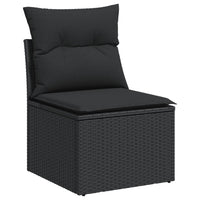 Thumbnail for 5-tlg. Garten-Sofagarnitur mit Kissen Schwarz Poly Rattan