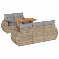 Thumbnail for 6-tlg. Garten-Sofagarnitur mit Kissen Beige Poly Rattan